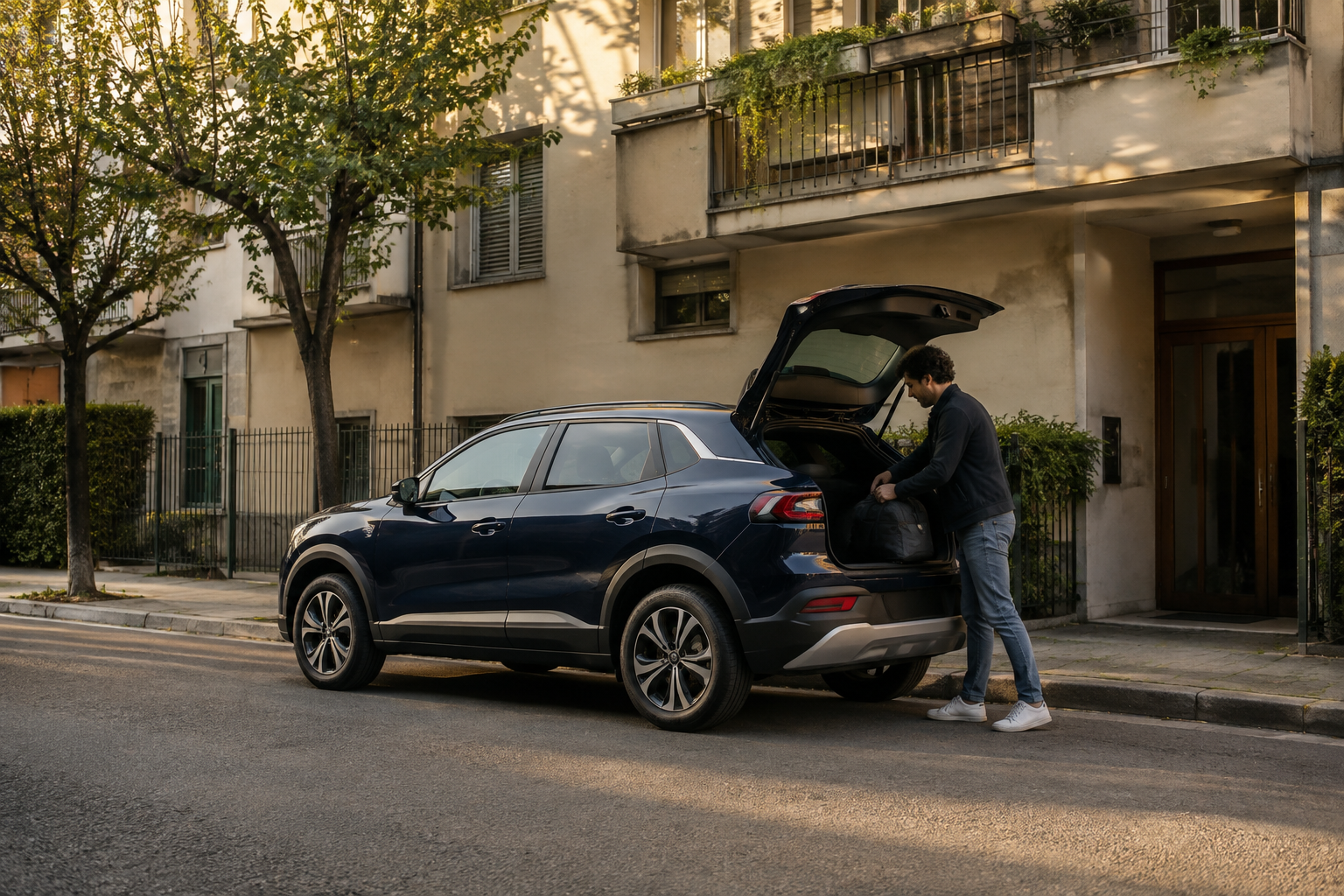 Noleggio Low Cost 3 Persona che utilizza un SUV nella vita quotidiana