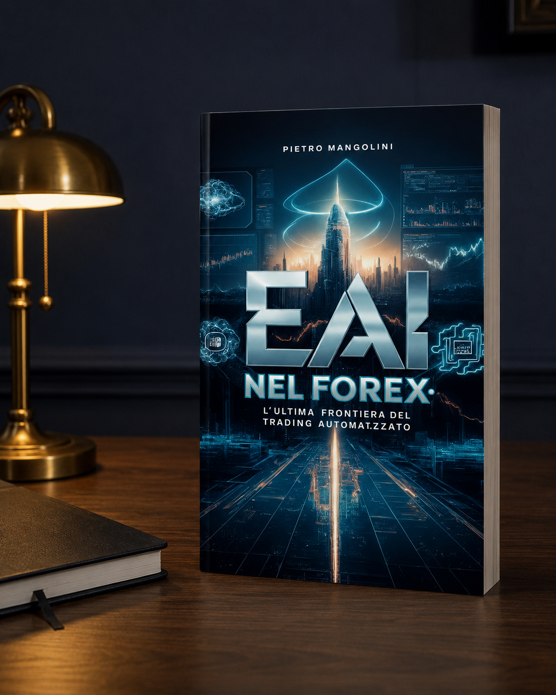Guide gratuite 3 Mockup del libro EAI nel Forex su scrivania in legno